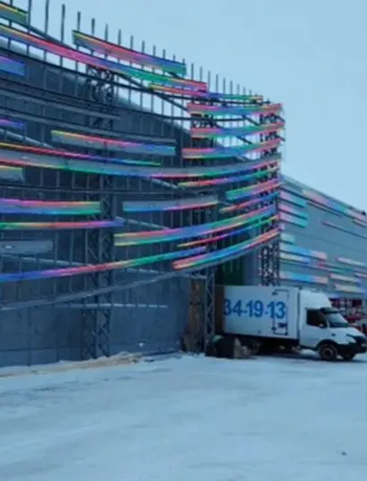 Монтаж художественной подсветки здания